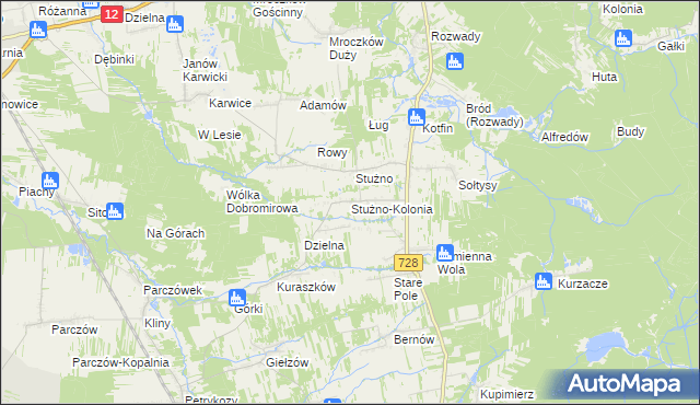 mapa Stużno-Kolonia, Stużno-Kolonia na mapie Targeo