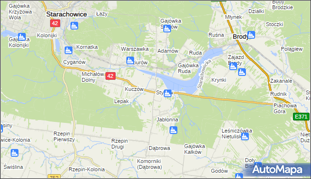 mapa Styków gmina Brody, Styków gmina Brody na mapie Targeo