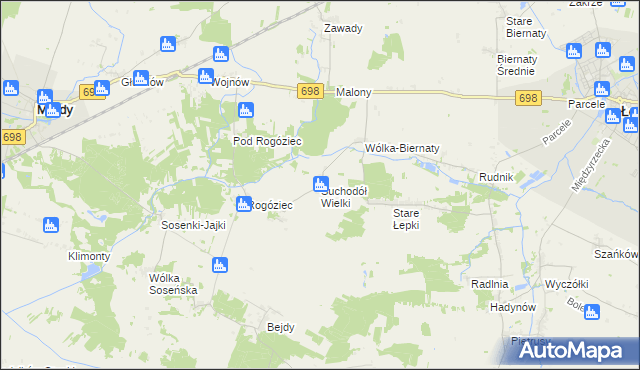 mapa Suchodół Wielki, Suchodół Wielki na mapie Targeo