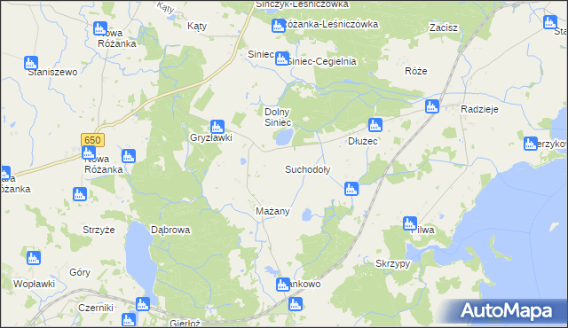 mapa Suchodoły gmina Kętrzyn, Suchodoły gmina Kętrzyn na mapie Targeo