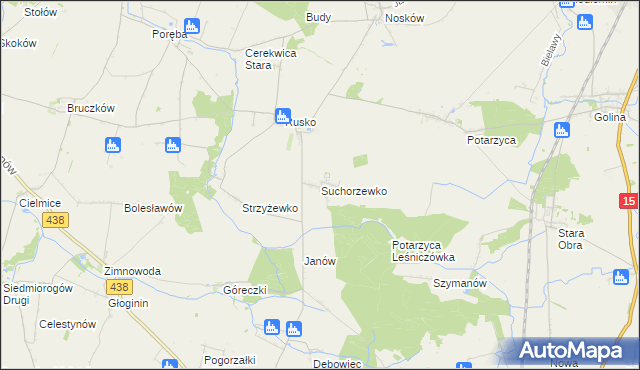 mapa Suchorzewko, Suchorzewko na mapie Targeo