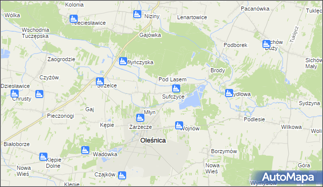 mapa Sufczyce, Sufczyce na mapie Targeo