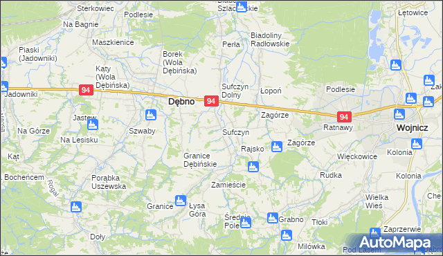 mapa Sufczyn gmina Dębno, Sufczyn gmina Dębno na mapie Targeo