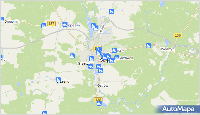 mapa Sulęcin, Sulęcin na mapie Targeo