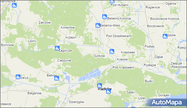 mapa Sulików gmina Radków, Sulików gmina Radków na mapie Targeo