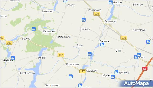 mapa Sulin gmina Kłecko, Sulin gmina Kłecko na mapie Targeo