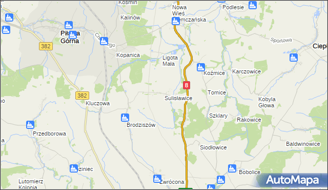 mapa Sulisławice gmina Ząbkowice Śląskie, Sulisławice gmina Ząbkowice Śląskie na mapie Targeo