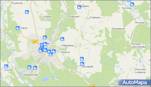 mapa Suliszewice gmina Łobez, Suliszewice gmina Łobez na mapie Targeo