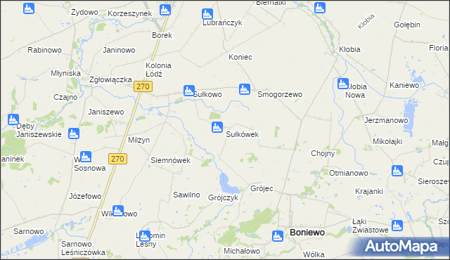 mapa Sułkówek, Sułkówek na mapie Targeo