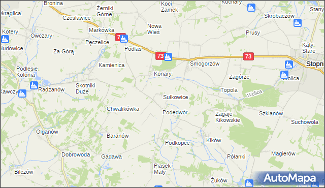mapa Sułkowice gmina Solec-Zdrój, Sułkowice gmina Solec-Zdrój na mapie Targeo