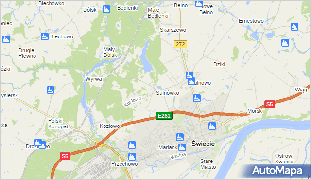 mapa Sulnówko, Sulnówko na mapie Targeo