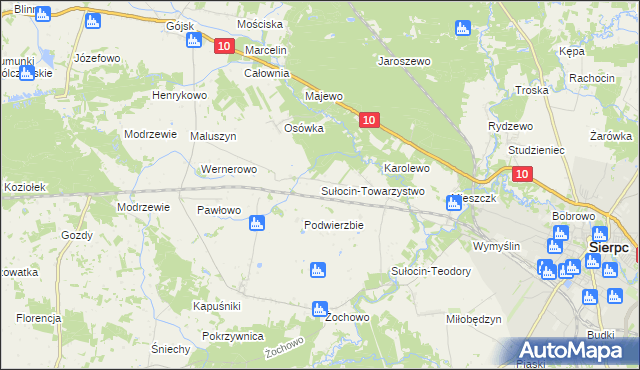 mapa Sułocin-Towarzystwo, Sułocin-Towarzystwo na mapie Targeo