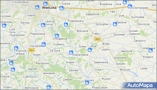 mapa Sułów gmina Biskupice, Sułów gmina Biskupice na mapie Targeo