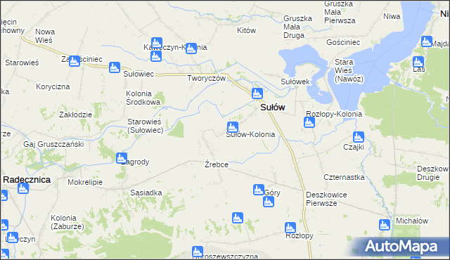 mapa Sułów-Kolonia, Sułów-Kolonia na mapie Targeo