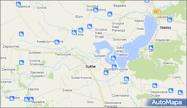 mapa Sułówek gmina Sułów, Sułówek gmina Sułów na mapie Targeo