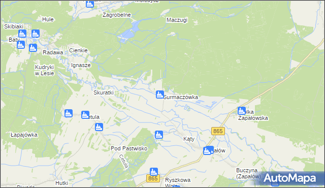 mapa Surmaczówka, Surmaczówka na mapie Targeo