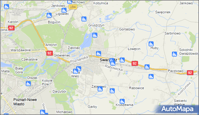 mapa Swarzędz, Swarzędz na mapie Targeo