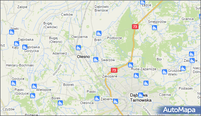 mapa Swarzów, Swarzów na mapie Targeo