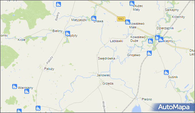 mapa Swędrówka, Swędrówka na mapie Targeo