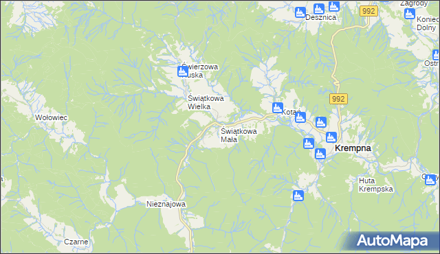 mapa Świątkowa Mała, Świątkowa Mała na mapie Targeo