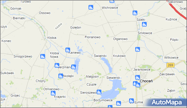 mapa Świątniki gmina Lubraniec, Świątniki gmina Lubraniec na mapie Targeo