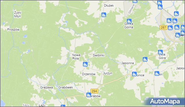 mapa Świbinki, Świbinki na mapie Targeo