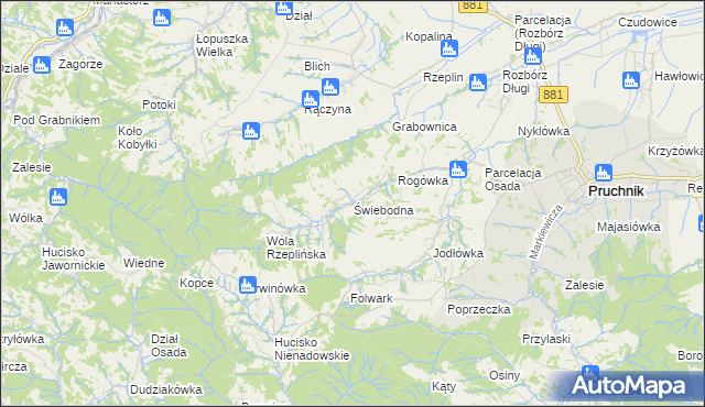 mapa Świebodna, Świebodna na mapie Targeo