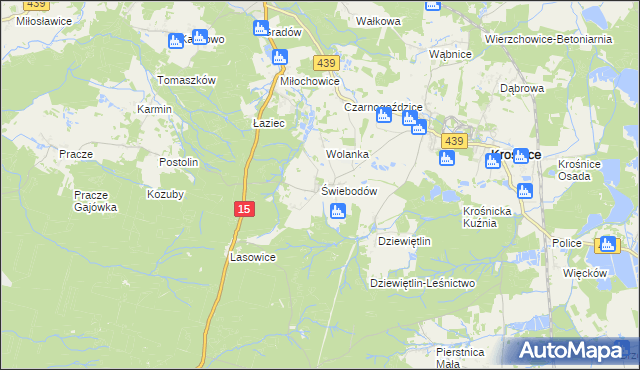 mapa Świebodów, Świebodów na mapie Targeo