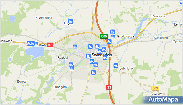 mapa Świebodzin, Świebodzin na mapie Targeo