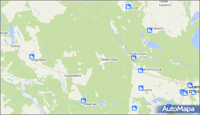 mapa Święchowo, Święchowo na mapie Targeo