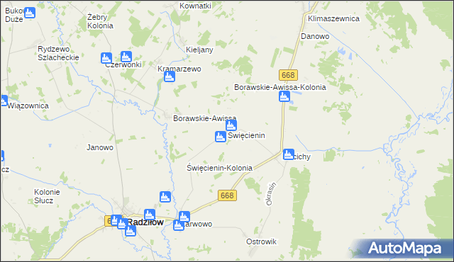 mapa Święcienin, Święcienin na mapie Targeo