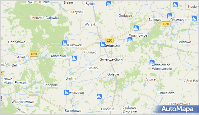 mapa Świercze-Siółki, Świercze-Siółki na mapie Targeo