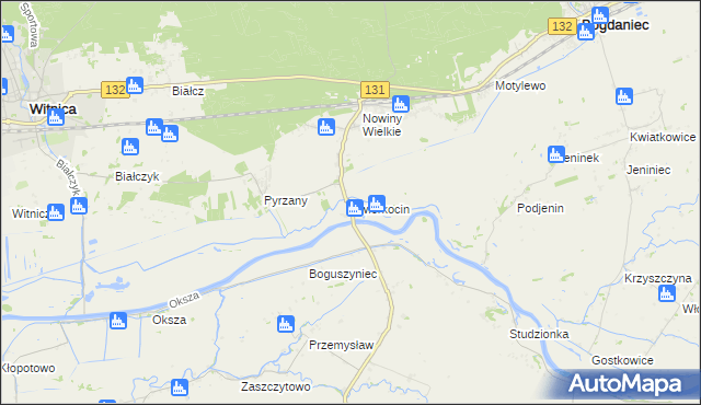 mapa Świerkocin gmina Witnica, Świerkocin gmina Witnica na mapie Targeo