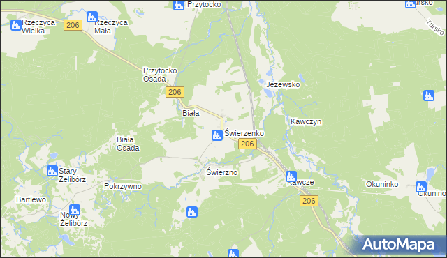 mapa Świerzenko, Świerzenko na mapie Targeo