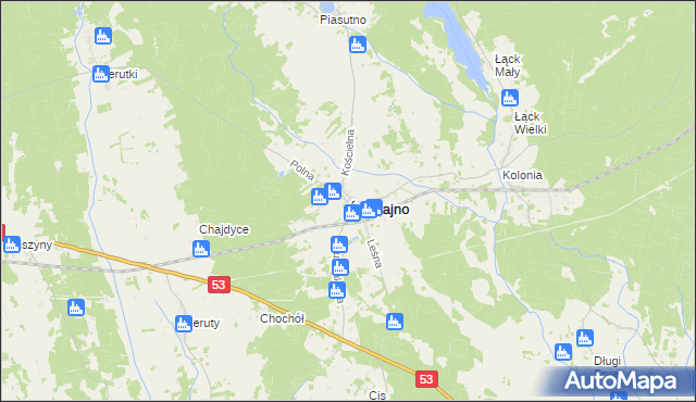 mapa Świętajno powiat szczycieński, Świętajno powiat szczycieński na mapie Targeo