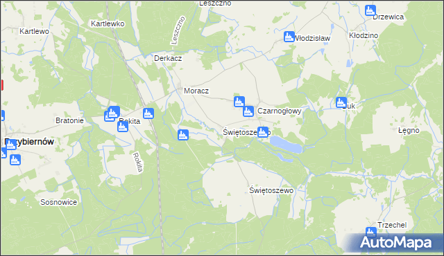 mapa Świętoszewko, Świętoszewko na mapie Targeo