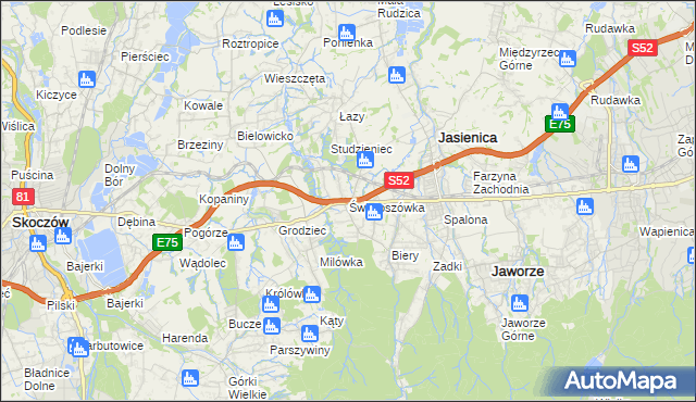 mapa Świętoszówka, Świętoszówka na mapie Targeo