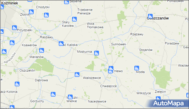 mapa Świnice Kaliskie, Świnice Kaliskie na mapie Targeo