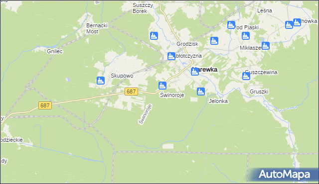 mapa Świnoroje, Świnoroje na mapie Targeo