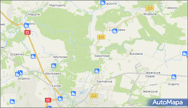 mapa Swochowo gmina Słupsk, Swochowo gmina Słupsk na mapie Targeo