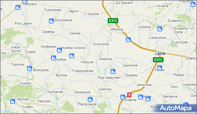 mapa Swojków gmina Lipnik, Swojków gmina Lipnik na mapie Targeo