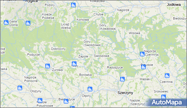 mapa Swoszowa, Swoszowa na mapie Targeo