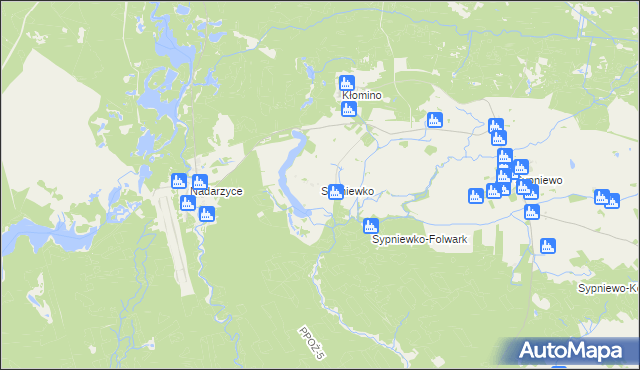 mapa Sypniewko, Sypniewko na mapie Targeo