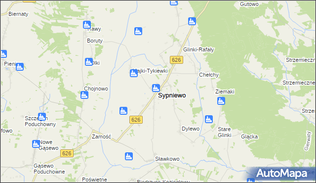 mapa Sypniewo powiat makowski, Sypniewo powiat makowski na mapie Targeo