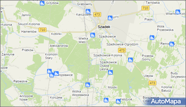 mapa Szadkowice-Kolonia, Szadkowice-Kolonia na mapie Targeo