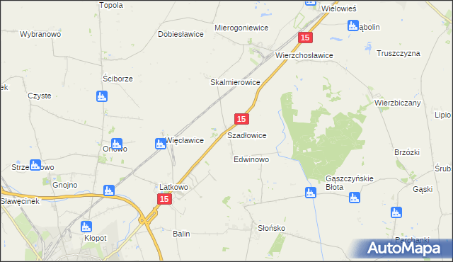 mapa Szadłowice gmina Gniewkowo, Szadłowice gmina Gniewkowo na mapie Targeo