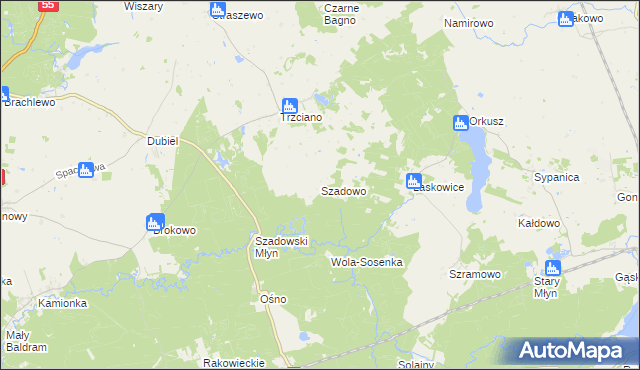 mapa Szadowo, Szadowo na mapie Targeo