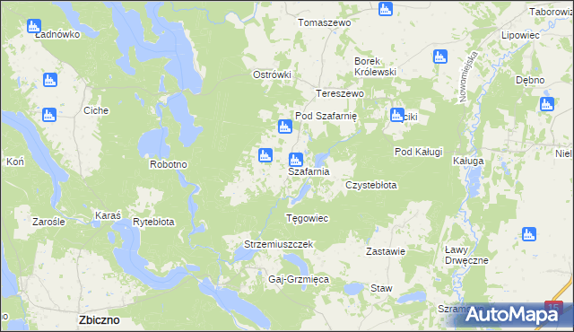 mapa Szafarnia gmina Kurzętnik, Szafarnia gmina Kurzętnik na mapie Targeo