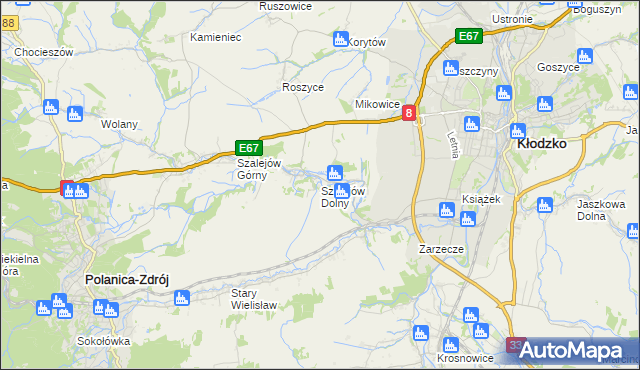 mapa Szalejów Dolny, Szalejów Dolny na mapie Targeo