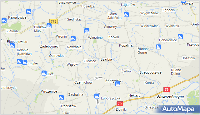 mapa Szarbia, Szarbia na mapie Targeo